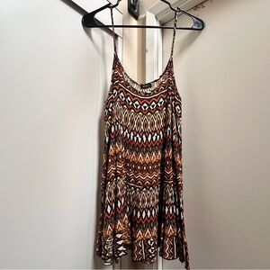 Tribal Print Sleeveless mini babydoll Dress